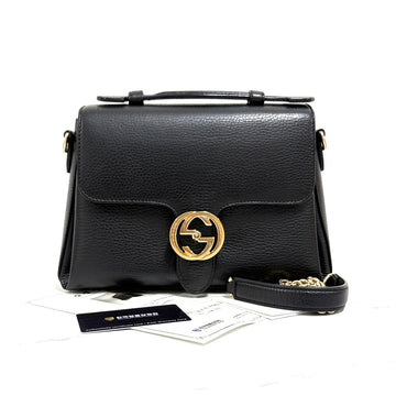 Gucci Interlocking Top Handle Chain Shoulder Bag Black (510302) 158611984 [P]
