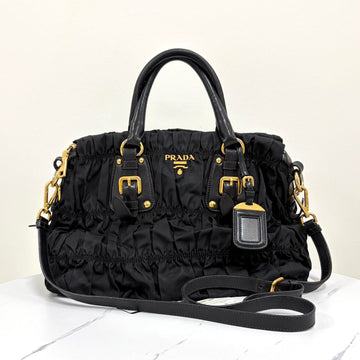 Prada Gofre Tote and Shoulder Bag Black 158612564 [P]