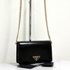 Prada Leather Chain Crossbody Bag Black (1BD350) 158612646 [P]