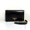 Prada Leather Chain Crossbody Bag Black (1BD350) 158612646 [P]