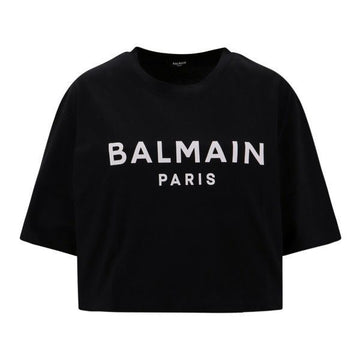 BALMAIN Logo-Druck Cropped T-Shirt 26SS 157182580 [P]