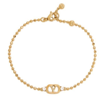 Valentino Oval Metal & Crystal Bracelet 157184203 [P]