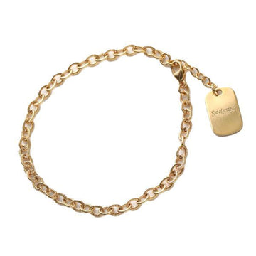 Saint Laurent Ribbed Chain Bracelet 157198436 [P]