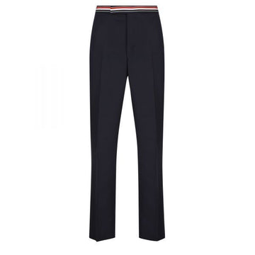 THOM BROWNE ウェイスト RWB トリミング ツイル ウール パンツ (MTC208A 00626 415) 75840899 [P]