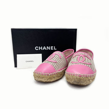 CHANEL Coco Mark Espadrille Pink Flat Shoes 36 230 5VCHS47068 136308705 [P]