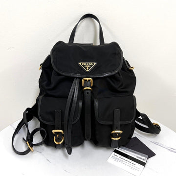PRADA Dreieckslogo Nylon Rucksack Schwarz (1BZ006) 158628141 [P]