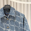 LOUIS VUITTON Monogram Print Denim Kurzarm T-Shirt Jacke 158631491 [P]