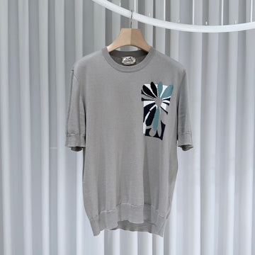 Hermes Mini Puzzle Floral Knit Short Sleeve T-Shirt 158631558 [P]