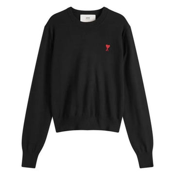 AMI 25FW レディース ニット ラウンド クルーネック セーター ブラック FKS826 001 009 149326539 [P]
