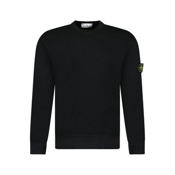 STONE ISLAND オーガニックコットンワッフルフリースレギュラーフィットクルーネックシャツブラック 151629491 [P]