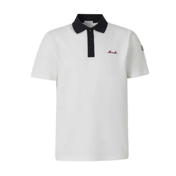 MONCLER Besticktes Logo Baumwoll-Piqué Polo-Shirt Weiß 8A00003 89A16 034 152888659 [P]