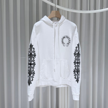 Chrome Hearts Horseshoe Floral Hooded Sweatshirt White 158631702 [P]