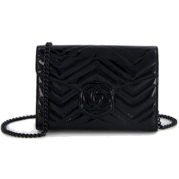 GUCCI GGマーモントマトラッセパテントミニバッグ 474575 AACJS 1000 131682695 [P]