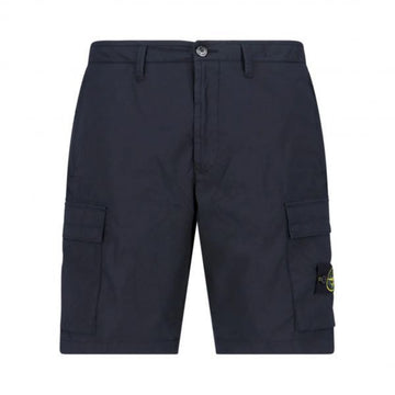 Stone Island Light Stretch Cotton Canvas Cargo Bermuda Shorts Regular Fit 157223749 [P]