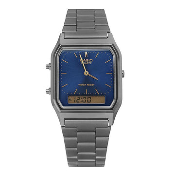 Casio Analog Digital Square Vintage Retro Unisex Metal Watch AQ-230GG-2ADF 145431407 [P]