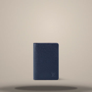 LOUIS VUITTON Pocket Organizer Navy Blau / Akajou Braun Z3242 158635501 [P]