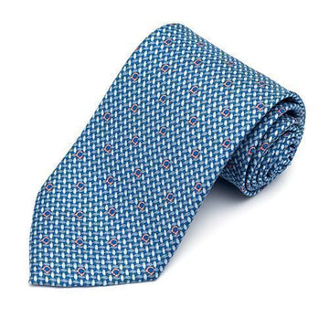 SALVATORE FERRAGAMO Gancini Druck Seidenkrawatte 35-0263-04 BLUETTE 731642 29171761 [P]