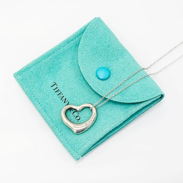 Tiffany & Co Diamond Open Heart Pendant Silver Necklace 5VTIA23677 136216523 [P]