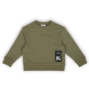 BURBERRY Kinder Logo Patch Sweatshirt (Khaki) 8104259 126655240 [P]