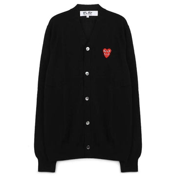 COMME DES GARCONS Doppelter Herz-Patch Cardigan 150942699 [P]