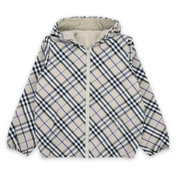 Burberry Kids Reversible Check Hooded Jacket (Neutral) 8088510 8,10Y 98115257 [P]