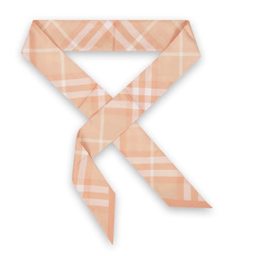 Burberry Skinny Check Silk Scarf (Peach) 24 S/S 8083299 86049932 [P]