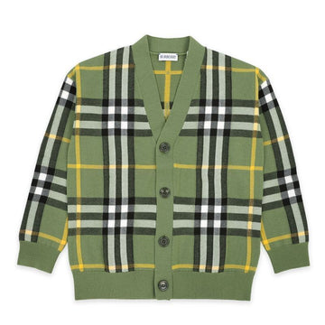 Burberry Kids MAGLIERIA Check Cardigan (Khaki) 8081815 8,10Y 72763374 [P]