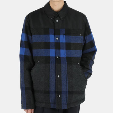 BURBERRY 22 S/S メンズオーバーサイズチェックシャツジャケット(ブラック/ブルー) 8047775 B1527 54652925 [P]
