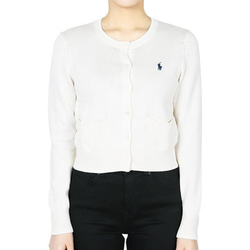 POLO RALPH LAUREN Rundhals-Strickjacke mit Pony-Logo (Ivory) 211959296 002 129772927 [P]