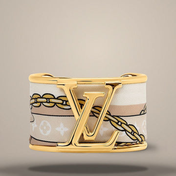 Louis Vuitton Initials Silk Bracelet in Gold Metal MA003S 158643122 [P]