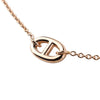 Hermes Rose Gold Chantal Long Necklace 80 Blue Stone 37529 158643203 [P]