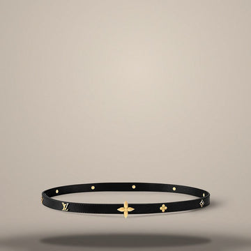 LOUIS VUITTON Mini Flowergram Stud 15mm Gürtel Schwarz M4281 158643318 [P]