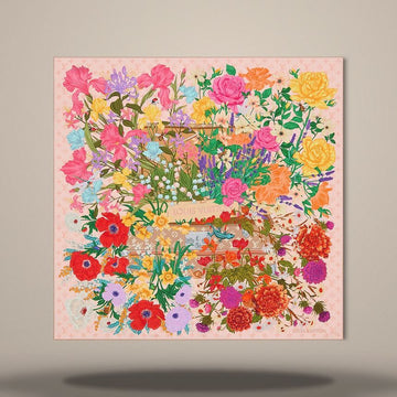 LOUIS VUITTON En Fleurs Square 90 in Hellpink M98753 158643321 [P]