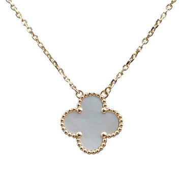 VAN CLEEF & ARPELS Vintage Alhambra Anhänger aus Gelbgold mit Perlmutt-Halskette 158643376 [P]