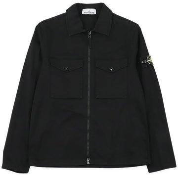 STONE ISLAND Herren Stretch Satin Overshirt mit Brusttasche (Schwarz) L2S15 1200010 S0012 V0029 158643261 [P]