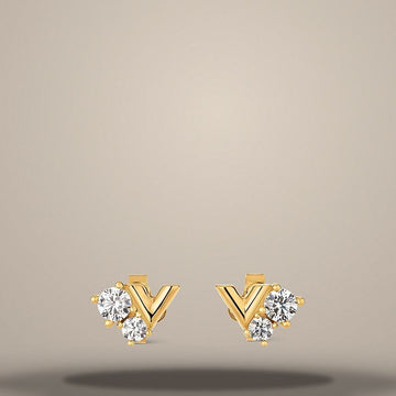 Louis Vuitton Essential V Strass PM Earrings in Gold Metal 158643579 [P]