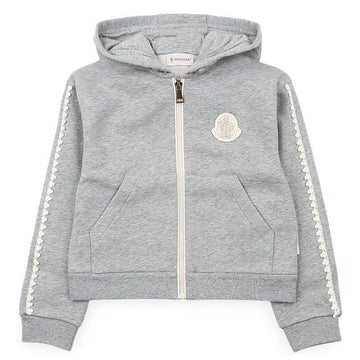 Moncler Kids Knit Patch Hoodie Zip Jacket 158643596 [P]