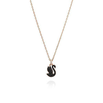 SWAROVSKI Iconic Swan Halskette Schwarz Klein Damen 72312177 [P]