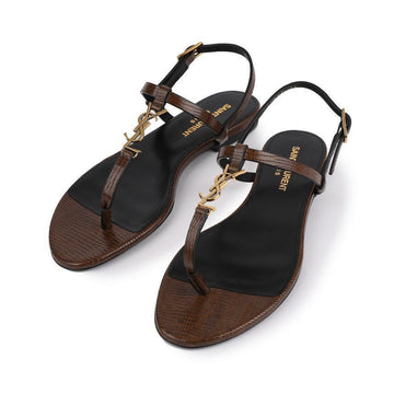 Saint Laurent Cassandra Flat Sandals Brown 104032360 [P]