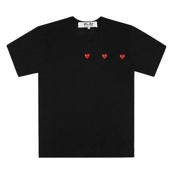COMME DES GARCONS Kurzarm T-Shirt mit Triple Heart Patch - AX-T337-051 1 120700781 [P]