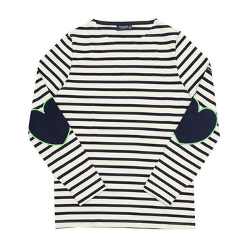 SAINT JAMES Langarmshirt mit Herzpatch und Streifen 8649 ECRU MARI TONIC - 8649 ECRU MARI TONIC (38) 149045740 [P]