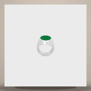 CELINE Triomphe Signetring - Vergoldung & Rhodium-Finish Messing Silber / Racing Green B107N3F86.GKM4 158644128 [P]