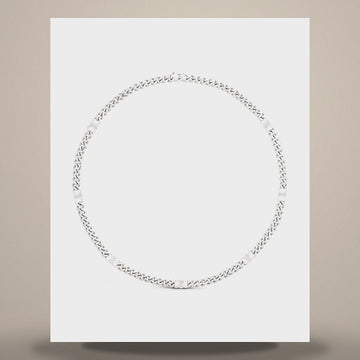 Celine Triomphe Small Gourmet Necklace - Rhodium Finished Brass Silver 460UR6BRA.36SI 158644139 [P]