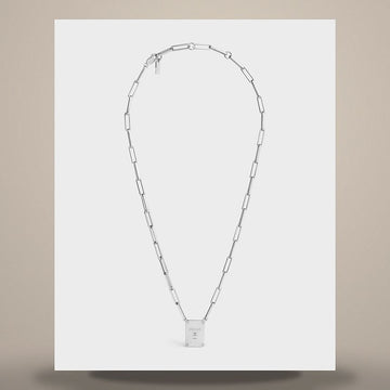 CELINE Triomphe Tag Halskette - Rhodium-Finish Messing Silber B10GN4W96.36SI 158644143 [P]