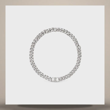 CELINE Triomphe Gourmet Halskette - Rhodium-Finish Messing Silber 460JF6BRA.36SI 158644145 [P]