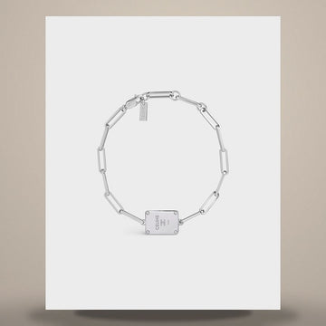 CELINE Triomphe Tag Armband - Rhodium-Finish Messing Silber B10GM4W95.36SI 158644150 [P]