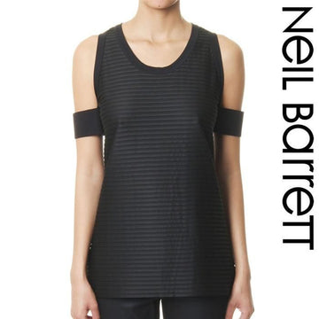 NEIL BARRETT C2570 01 女性バンドノースリーブティーシャツ 158644257 [P]