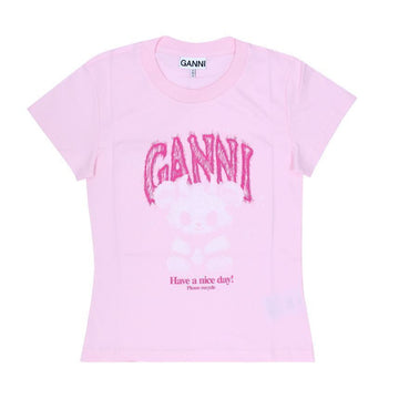 GANNI Teddy-Logo Baby Fit Damen T-Shirt 157224497 [P]