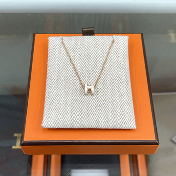 HERMES ミニポパッシュネックレス ホワイト/ローズゴールド H147992FO49 158644565 [P]