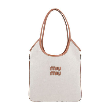 Miu Miu Logo Ivy Canvas Regular Tote Bag 156932668 [P]